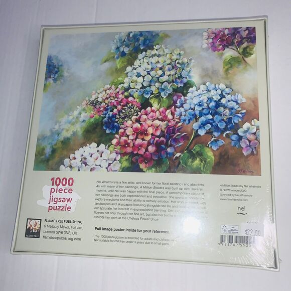 Puzzle Jigsaw Nel Whatmore A Million Shades 1000 Piece 29 x 20 Hydrangeas NEW - Picture 10 of 13